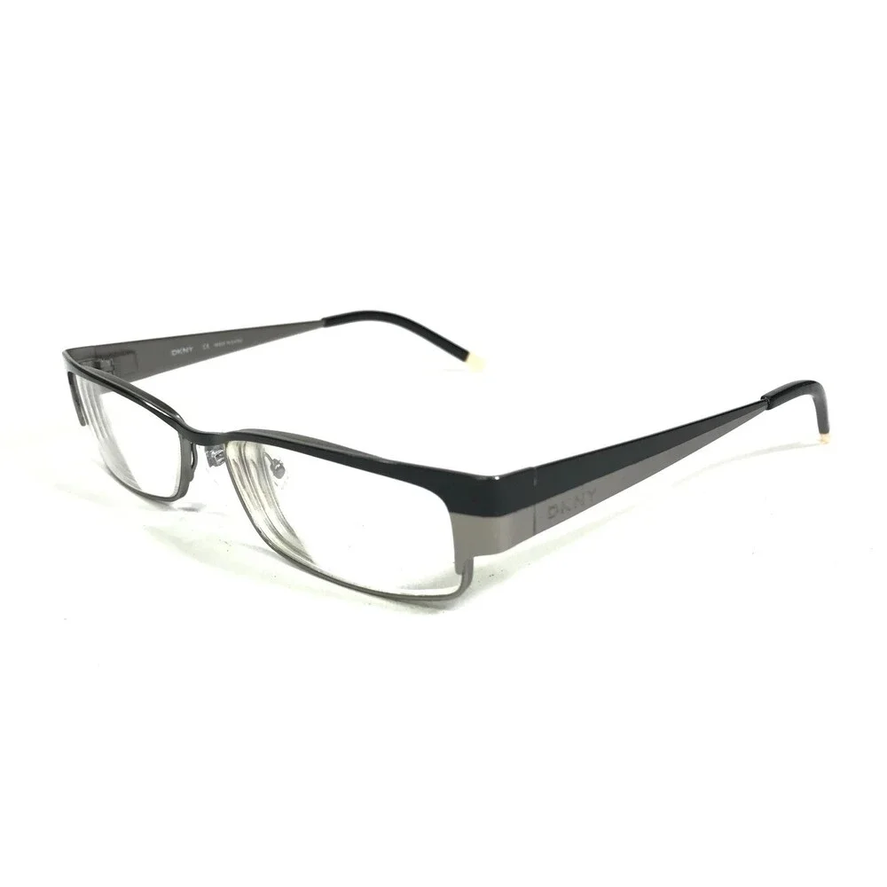 DKNY Eyeglasses Frames DY5553 1080 Black Silver Rectangular Full Rim 50-15-135